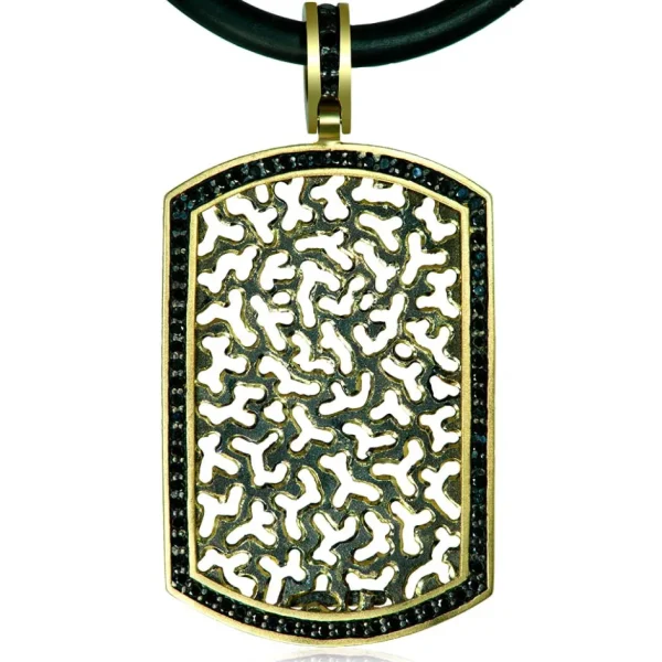 Pendants | Tag Pendants*Alex Soldier Gold Diamond Contrast Tag Pendant/Necklace On Cord