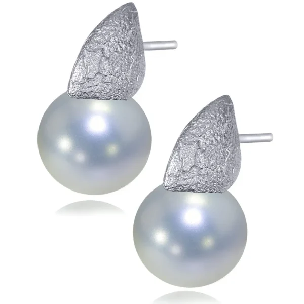 Pearl Earrings | Stud Earrings*Alex Soldier Gold Earrings with White Pearls