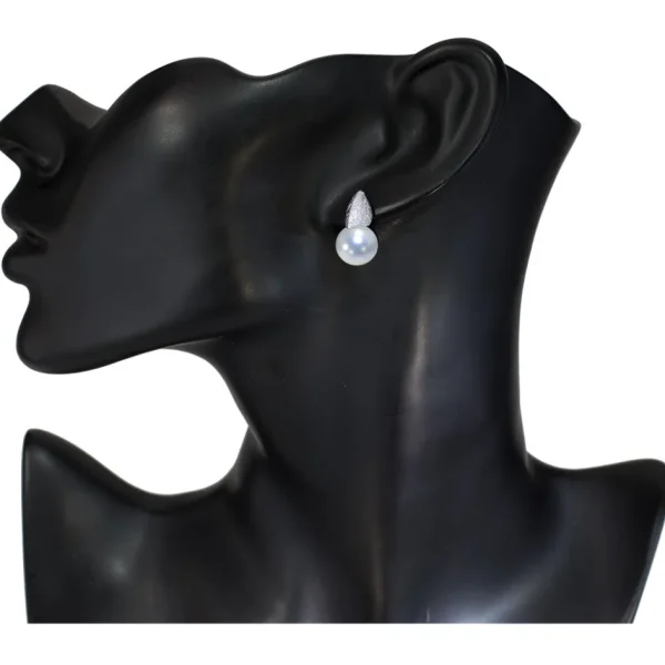 Pearl Earrings | Stud Earrings*Alex Soldier Gold Earrings with White Pearls