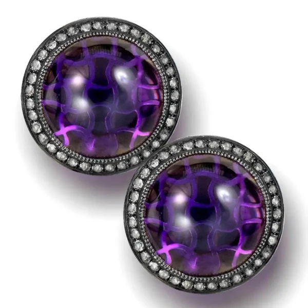 Amethyst Jewelry | Stud Earrings*Alex Soldier Silver Symbolica Clip-On Earrings with Japanese Amethyst