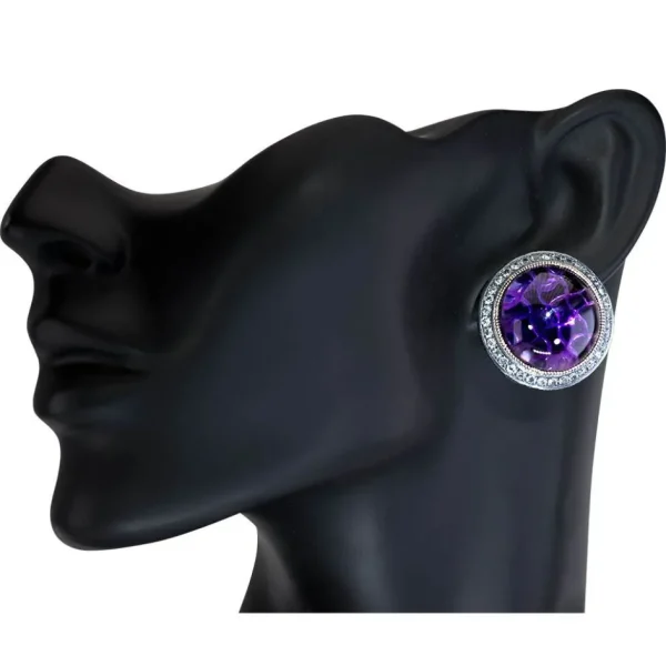 Amethyst Jewelry | Stud Earrings*Alex Soldier Silver Symbolica Clip-On Earrings with Japanese Amethyst